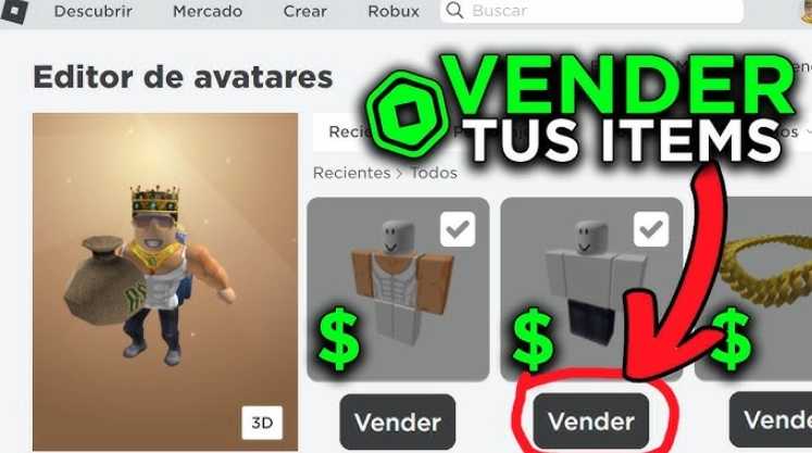 Vender objetos en Roblox